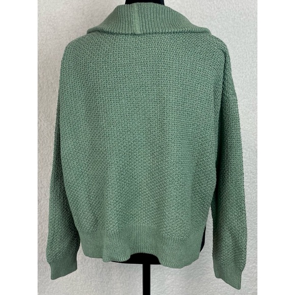 MADEWELL • Green Canby Button Mockneck Knit Sweater, M - Picture 10 of 16
